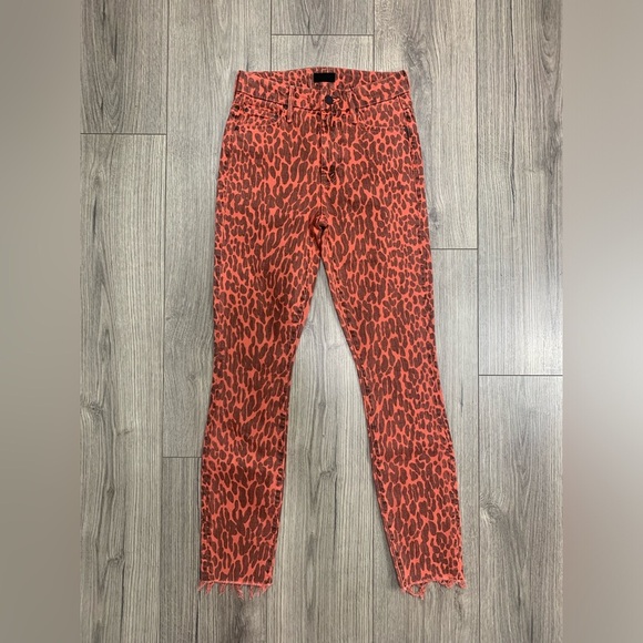 Mother Jeans The Looker‎ High Waisted Ankle Fray Animal Attraction Sz 23 - Picture 4 of 14